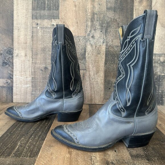 Tony Lama Vintage Gold Label Wingtip Cowboy Boots Mens 10 D - Picture 2 of 12